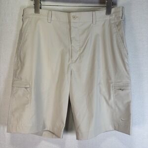 Nike Golf Dri-FIT Mens Cargo Shorts Khaki Tan Size 34 10 Inch Inseam 0338